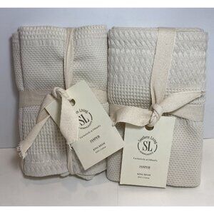 Southern Living Simplicity Jasper KING Size Sham Pillow Shams Ivory LOT of 2